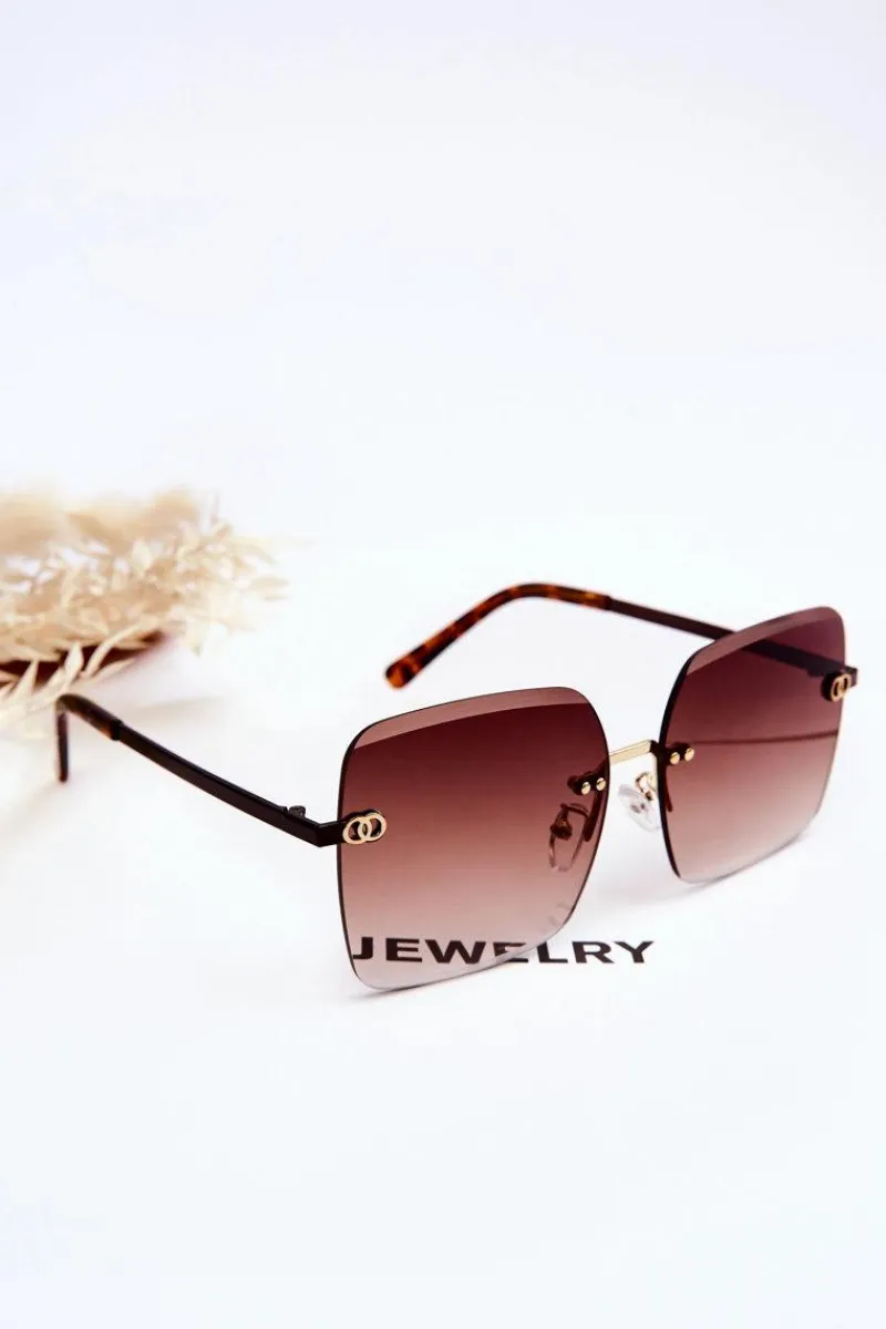 Hot Duże Damskie Okulary Przeciwsłoneczne 400UV E4721 Brązowe Okulary