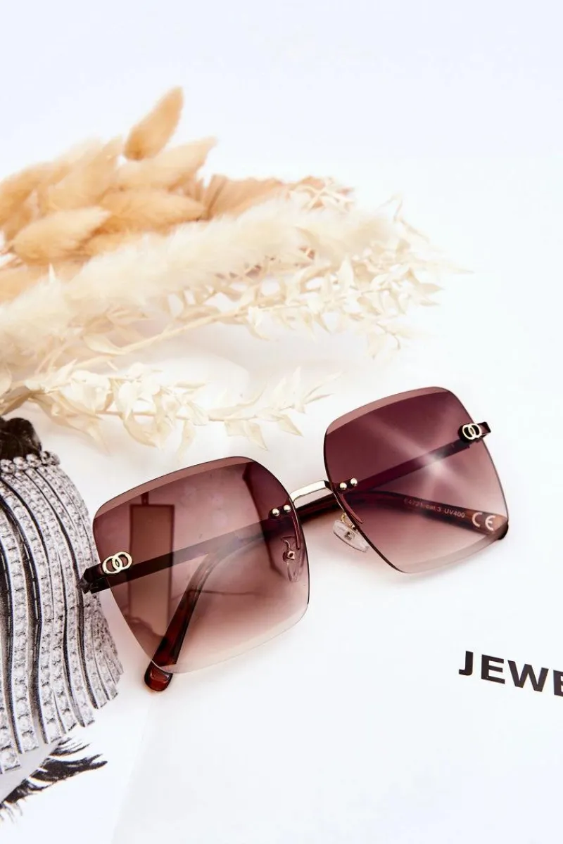 Hot Duże Damskie Okulary Przeciwsłoneczne 400UV E4721 Brązowe Okulary