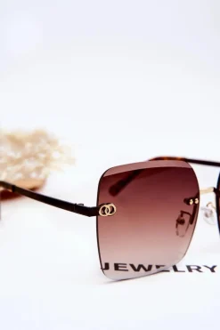 Hot Duże Damskie Okulary Przeciwsłoneczne 400UV E4721 Brązowe Okulary