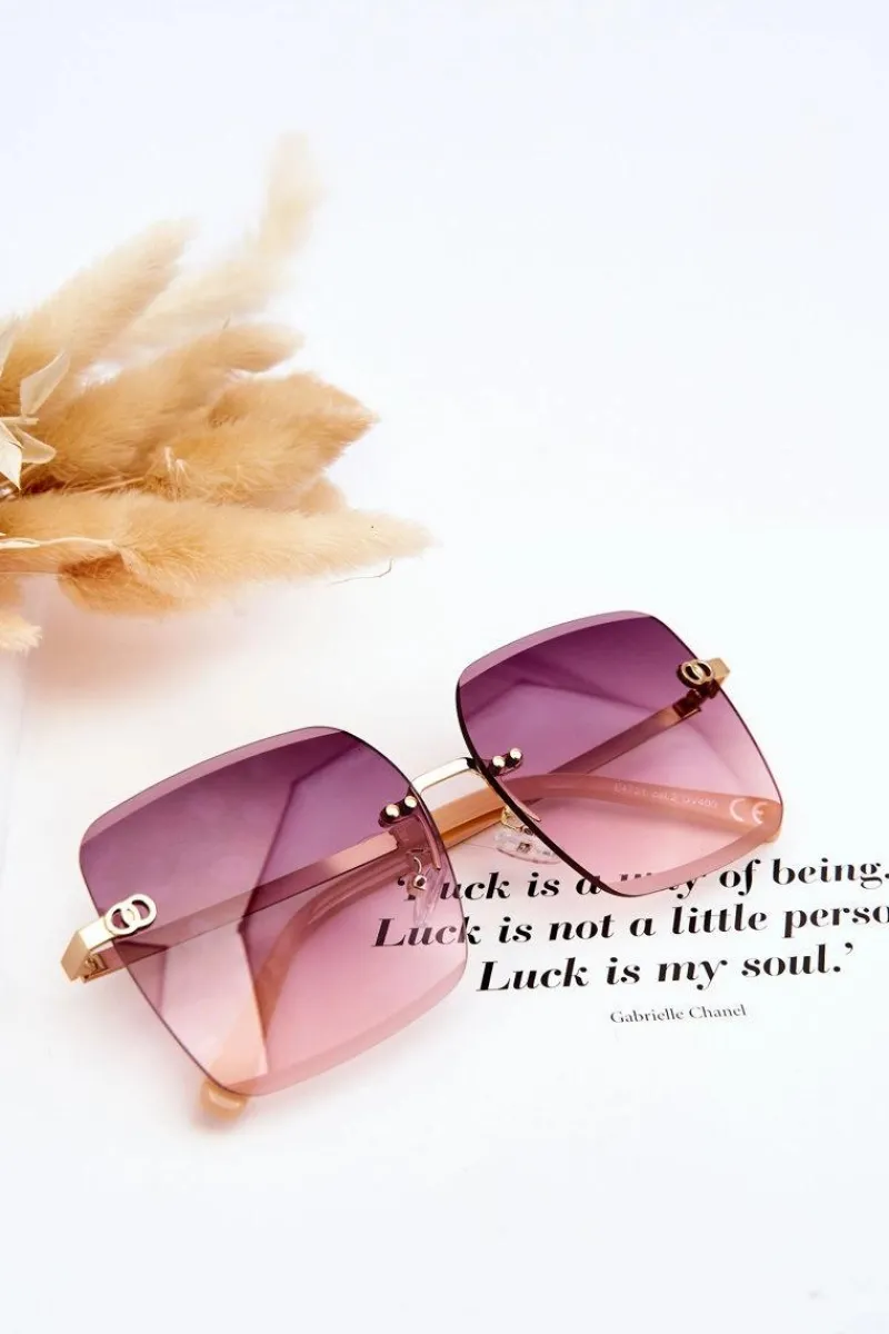 Okulary>Boto Duże Damskie Okulary Przeciwsłoneczne 400UV E4721 Złoto-Beżowe