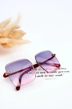 Outlet Boto Duże Damskie Okulary Przeciwsłoneczne 400UV E4721 Czerwone