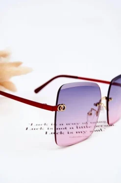 Outlet Boto Duże Damskie Okulary Przeciwsłoneczne 400UV E4721 Czerwone