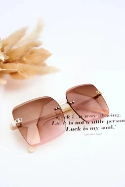 New Boto Duże Damskie Okulary Przeciwsłoneczne 400UV E4721 Kremowe