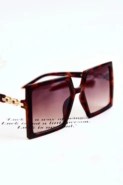 Okulary>Boto Duże Okulary Przeciwsłoneczne Kwadratowe Marmurkowe V130043 Brązowe