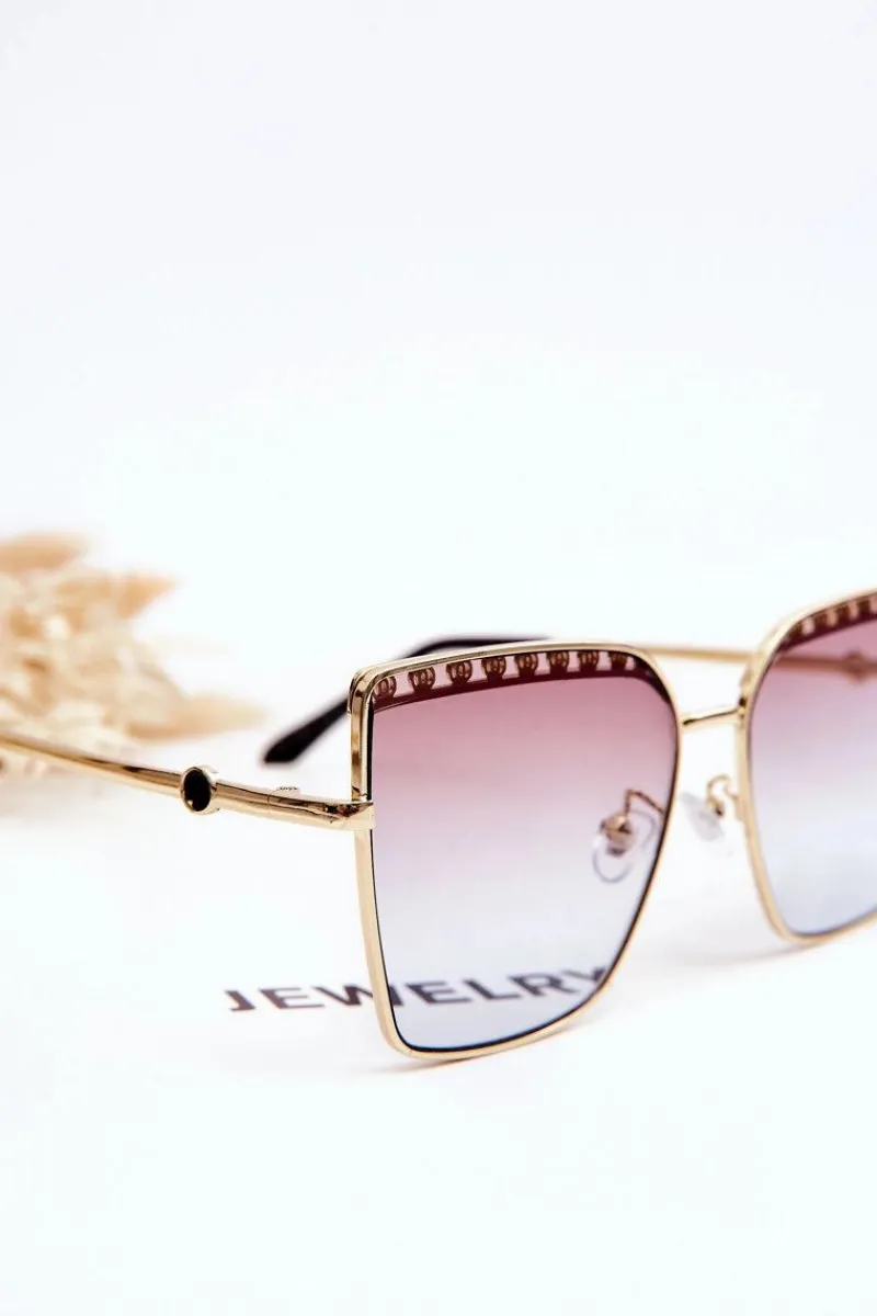 Sale Duże Okulary Przeciwsłoneczne V303 Gradient Pomarańczowo-Niebieski Okulary