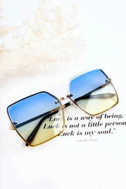 Outlet Boto Duże Okulary Przeciwsłoneczne Kwadratowe V180005 Niebiesko-Żółte