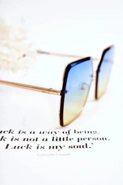 Outlet Boto Duże Okulary Przeciwsłoneczne Kwadratowe V180005 Niebiesko-Żółte