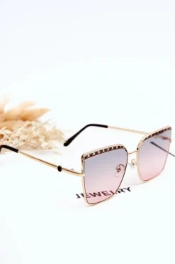 Okulary>PRIUS Duże Okulary Przeciwsłoneczne V303 Gradient Zielono-Różowy