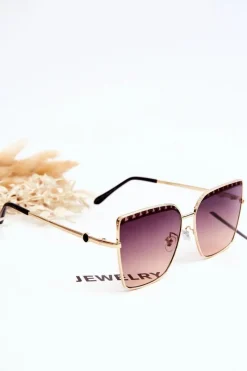 Okulary>PRIUS Duże Okulary Przeciwsłoneczne V303 Gradient Czarno-Różowy