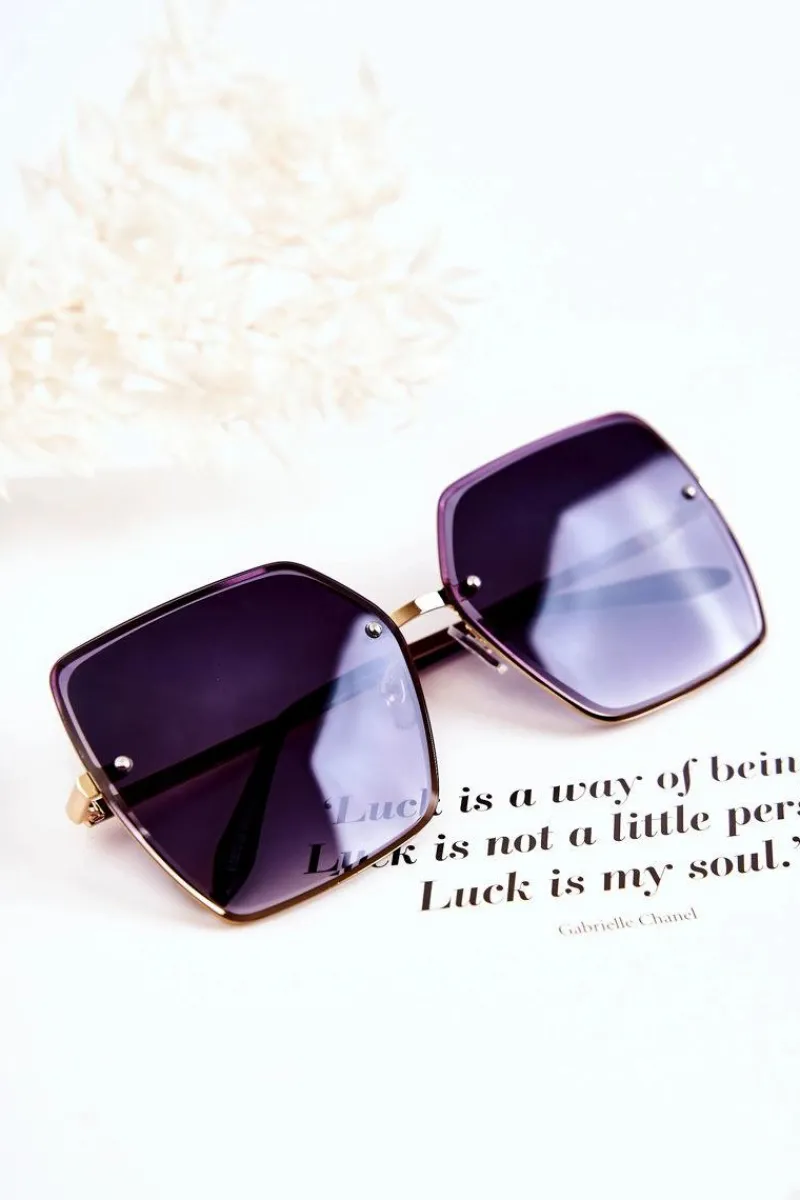 Best Duże Okulary Przeciwsłoneczne Kwadratowe V180005 Granatowe Okulary