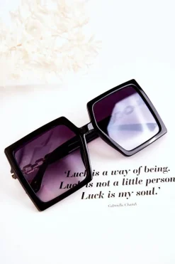 Hot Duże Okulary Przeciwsłoneczne Kwadratowe V130043 Czarne Okulary