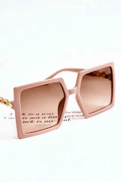 Clearance Boto Duże Okulary Przeciwsłoneczne Kwadratowe V130043 Różowe