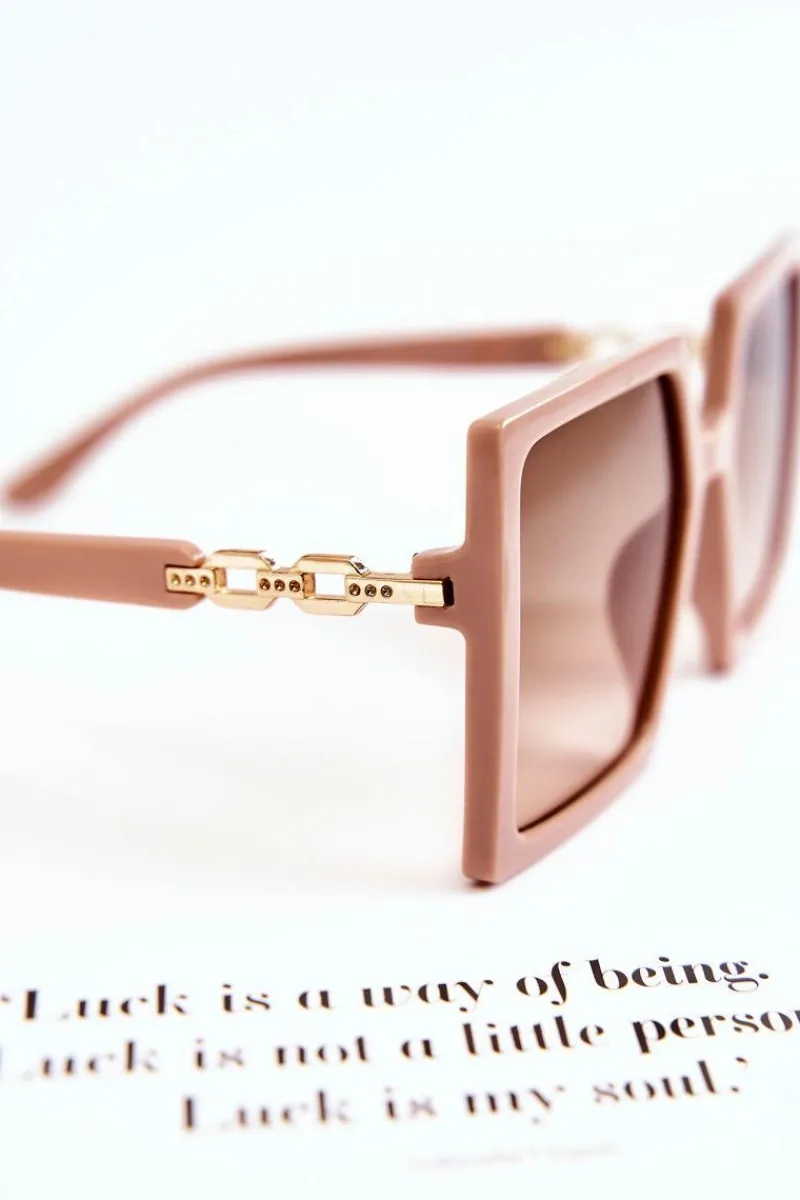 Clearance Boto Duże Okulary Przeciwsłoneczne Kwadratowe V130043 Różowe