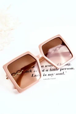 Clearance Boto Duże Okulary Przeciwsłoneczne Kwadratowe V130043 Różowe