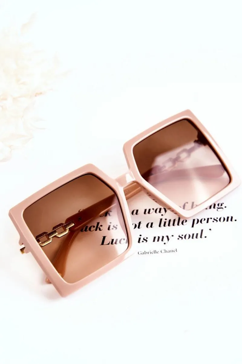 Clearance Boto Duże Okulary Przeciwsłoneczne Kwadratowe V130043 Różowe