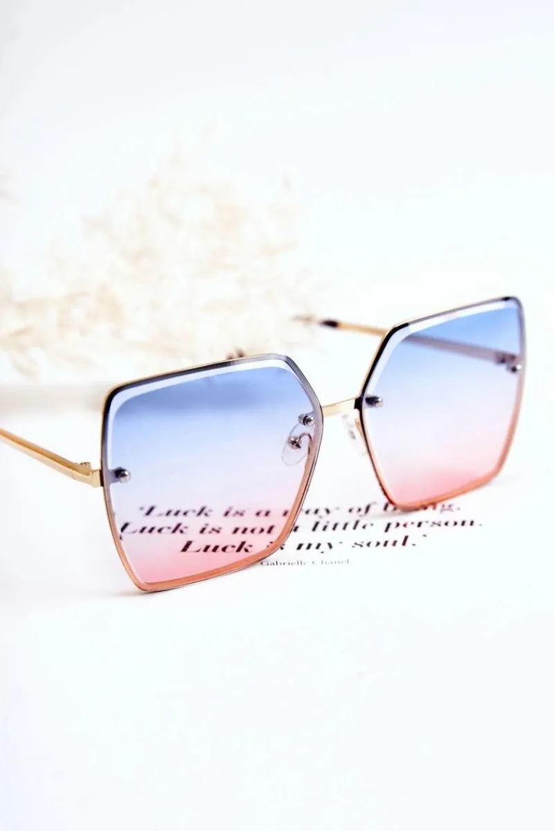 Boto Duże Okulary Przeciwsłoneczne Kwadratowe V180005 Niebiesko-Różowe