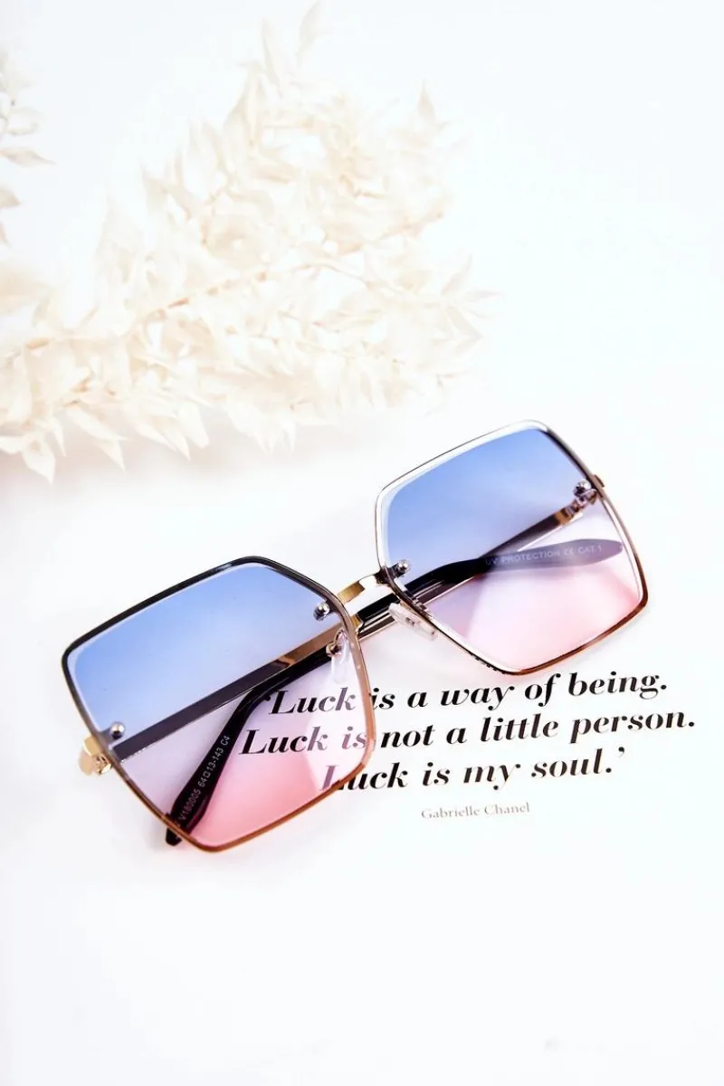 Boto Duże Okulary Przeciwsłoneczne Kwadratowe V180005 Niebiesko-Różowe