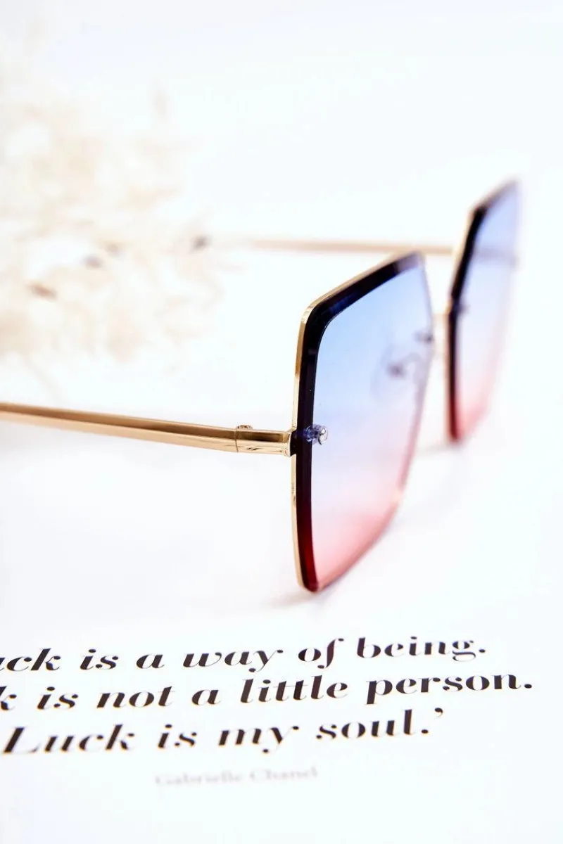 Boto Duże Okulary Przeciwsłoneczne Kwadratowe V180005 Niebiesko-Różowe