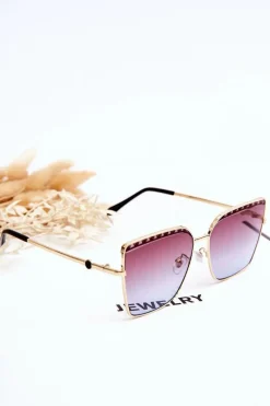 Clearance PRIUS Duże Okulary Przeciwsłoneczne V303 Gradient Brązowo-Fioletowy