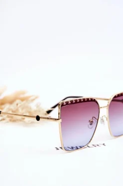 Clearance PRIUS Duże Okulary Przeciwsłoneczne V303 Gradient Brązowo-Fioletowy