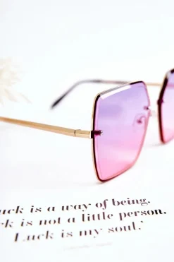 Boto Duże Okulary Przeciwsłoneczne Kwadratowe V180005 Fioletowo-Różowe