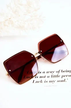 Okulary>Boto Duże Okulary Przeciwsłoneczne Kwadratowe V180005 Brązowo-Złote