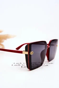 Online Duże Okulary Przeciwsłoneczne UV400 MA20601 Czerwone Okulary