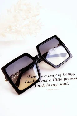 New Duże Okulary Przeciwsłoneczne Kwadratowe Ombre V130043 Czarne Okulary