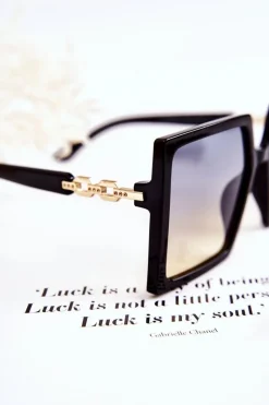 New Duże Okulary Przeciwsłoneczne Kwadratowe Ombre V130043 Czarne Okulary