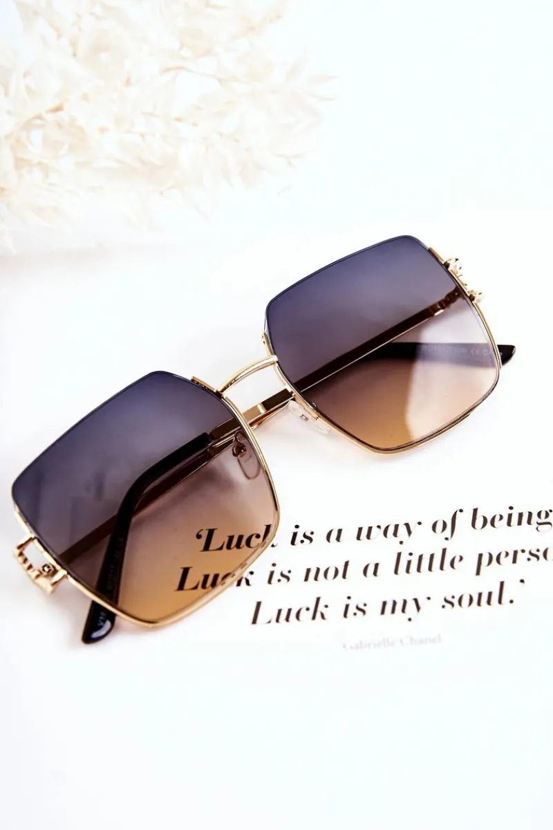 Clearance Duże Okulary Przeciwsłoneczne Ombre V160020 Niebieskie Okulary