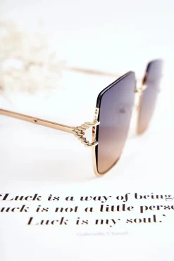 Clearance Duże Okulary Przeciwsłoneczne Ombre V160020 Niebieskie Okulary