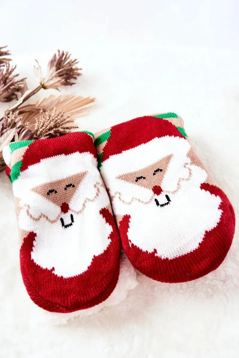 Discount Długie Skarpetki Świąteczny Wzór Mikołaj Zielono-Beżowe Skarpetki|Skarpetki