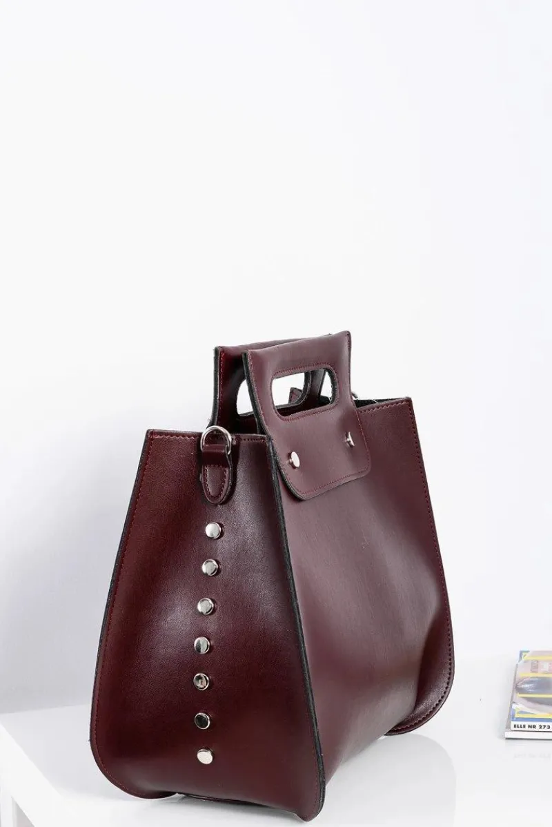 Torebki Nobo|Torebki Kuferki>Boto Duży Damski Bordowy Kuferek Torebka Na Ramię Do Ręki