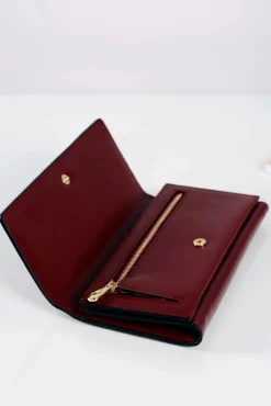 Hot Duży Damski Bordowy Modny Portfel Portfele