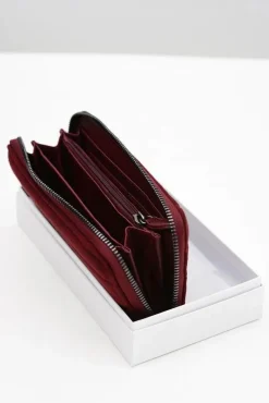 Outlet Boto Duży Damski Bordowy Portfel DIANA&CO