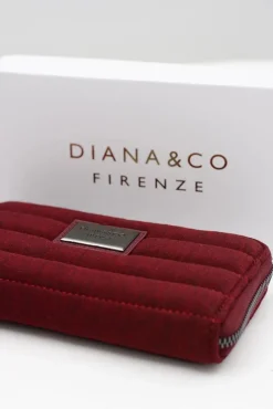 Outlet Boto Duży Damski Bordowy Portfel DIANA&CO
