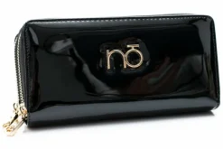 Best Duży Damski Czarny Lakierowany Portfel Portfele