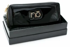 Best Duży Damski Czarny Lakierowany Portfel Portfele