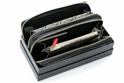 Best Duży Damski Czarny Lakierowany Portfel Portfele