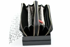 Best Duży Damski Czarny Lakierowany Portfel Portfele