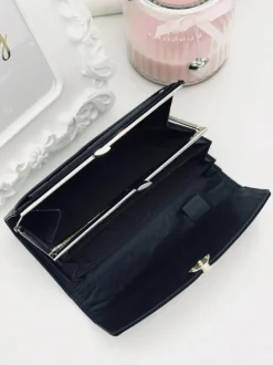 Portfele>Boto Duży Damski Czarny Portfel z Serduszkiem