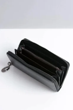 Hot Duży Damski Czarny Portfel z Ćwiekami Portfele