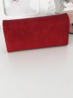 New Duży Damski Czerwony Portfel z Serduszkiem Portfele