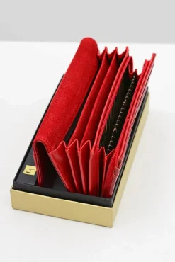 Online Duży Damski Czerwony Portfel Portfele