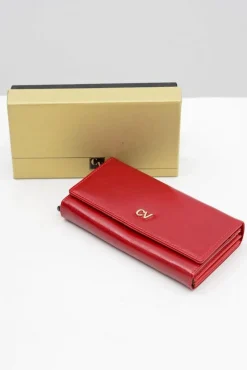 Online Duży Damski Czerwony Portfel Portfele