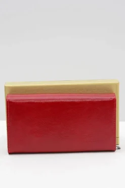 Online Duży Damski Czerwony Portfel Portfele