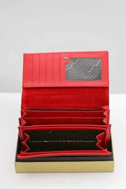 Online Duży Damski Czerwony Portfel Portfele