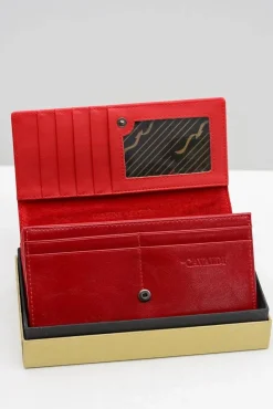 Online Duży Damski Czerwony Portfel Portfele