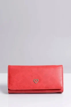Discount Boto Duży Damski Czerwony Portfel Serduszko