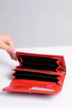 Discount Boto Duży Damski Czerwony Portfel Serduszko